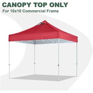 Replacement Canopy Top Red  10x10 Straight Leg Pop Up Canopy Tent Air Vent